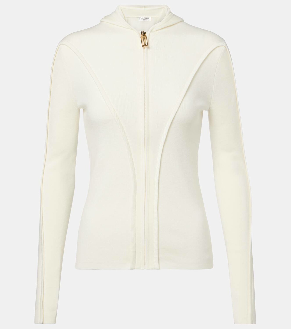 Victoria Beckham Wool-blend jersey zip-up hoodie