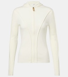 Victoria Beckham Wool-blend jersey zip-up hoodie