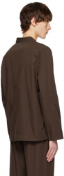 Tekla Brown Buttoned Pyjama Shirt