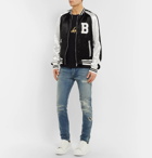 Balmain - Two-Tone Logo-Embroidered Satin Bomber Jacket - Men - Black