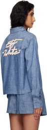 Off-White Blue Chambray Pajama Shirt