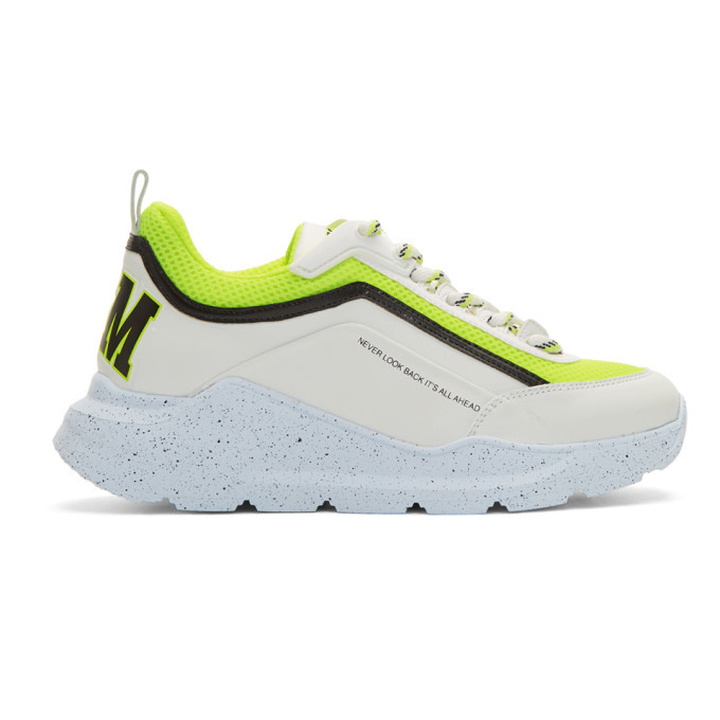 Photo: MSGM White and Yellow College Hiking Sneakers