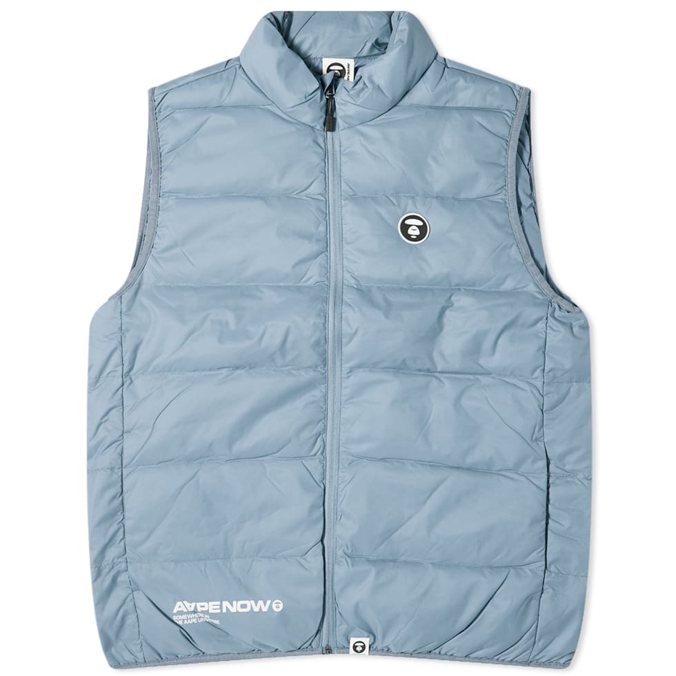 AAPE Men's Now Lightweight Down Vest in Grey AAPE by A Bathing Ape