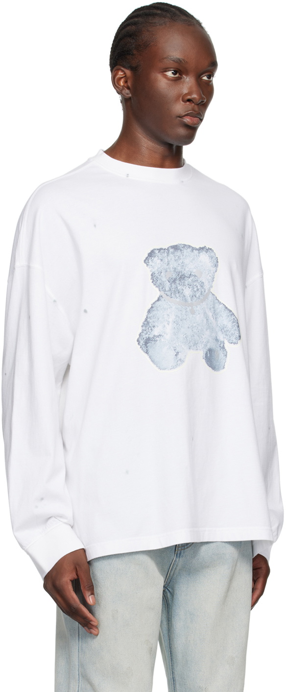 We11done White Necklace Teddy Long Sleeve T-Shirt We11done