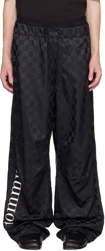 Photo: Tommy Jeans Black Checkerboard Parachute Track Pants