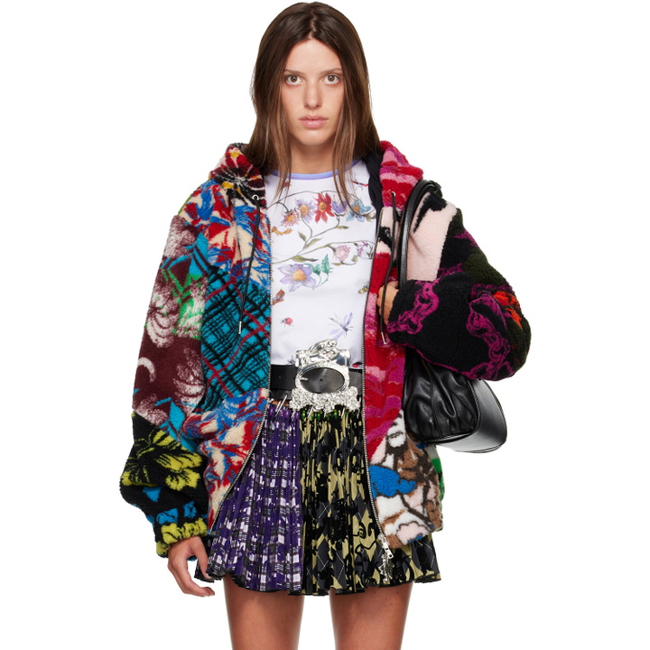 Photo: Chopova Lowena Multicolor Patchwork Oversized Hooded Fleece Jacket