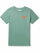 Pasadena Leisure Club - Puff Logo-Print Cotton-Blend Jersey T-Shirt - Blue