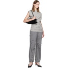 GANNI Gray Draped Jersey T-shirt