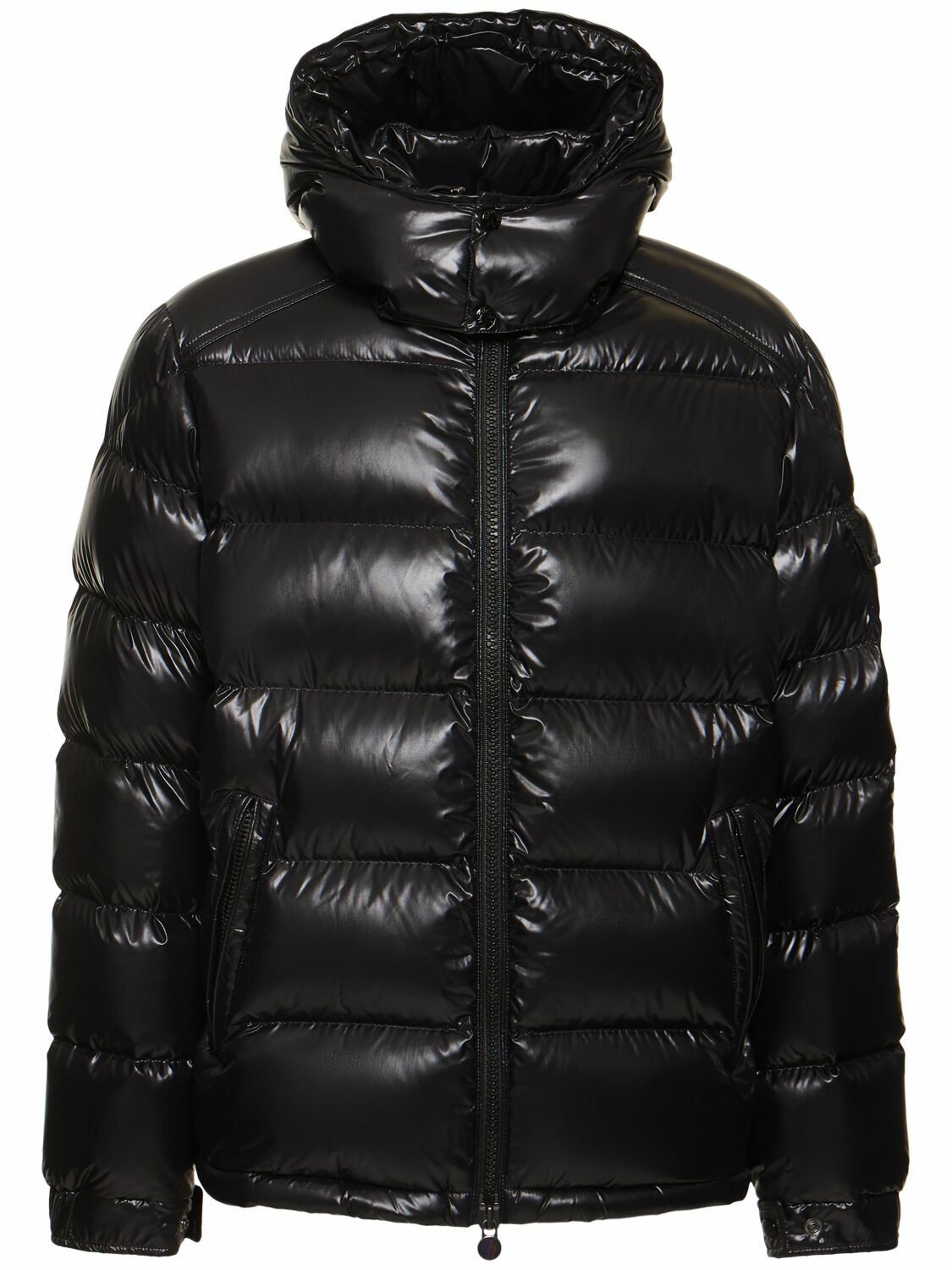 ダウンジャケット・コート Moncler Black Down Jacket In Lacquered Nylon MONCLER Montbeliard Nylon Laque Down Jacket Moncler