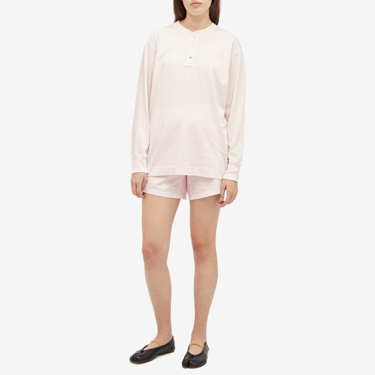DONNI. Women's Henley Jersey Top in Ballerina