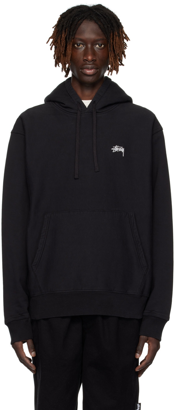Stüssy Black Relaxed-Fit Hoodie Stussy