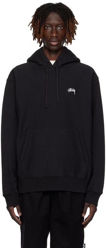 Photo: Stüssy Black Relaxed-Fit Hoodie