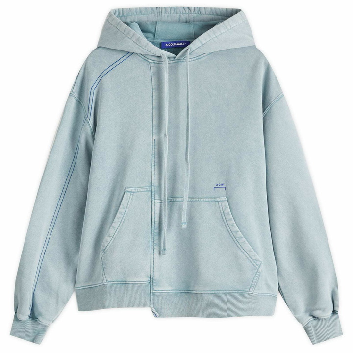 Photo: A-COLD-WALL* Men's Oblique Hoodie in Grey-Green Tourmaline