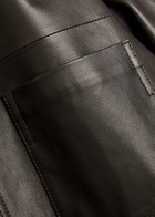 Slowear Leather Overshirt Jacket Black