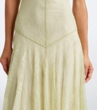 De La Vali Palomina halterneck lace maxi dress