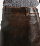 Miu Miu Leather midi skirt