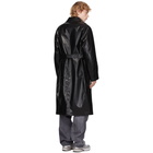 AURALEE Reversible Black and Grey Wool and Cashmere Laminate Coat