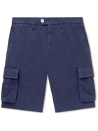 Brunello Cucinelli - Straight-Leg Cotton-Gabardine Cargo Shorts - Blue