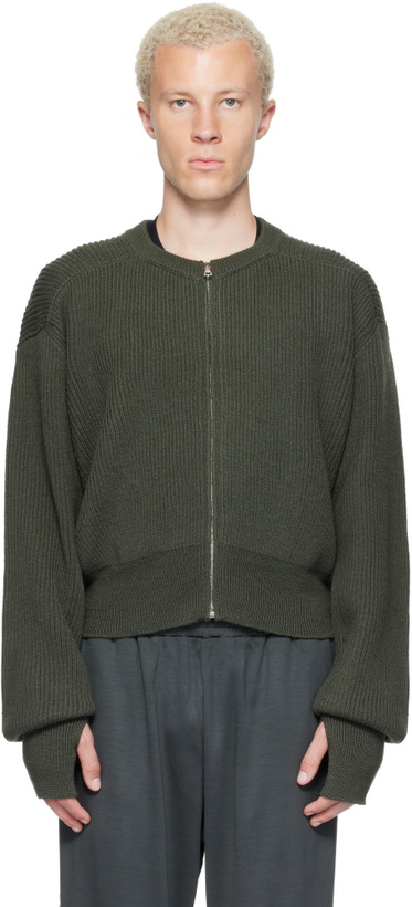 Photo: Rier Green Roundneck Zip Utility Sweater