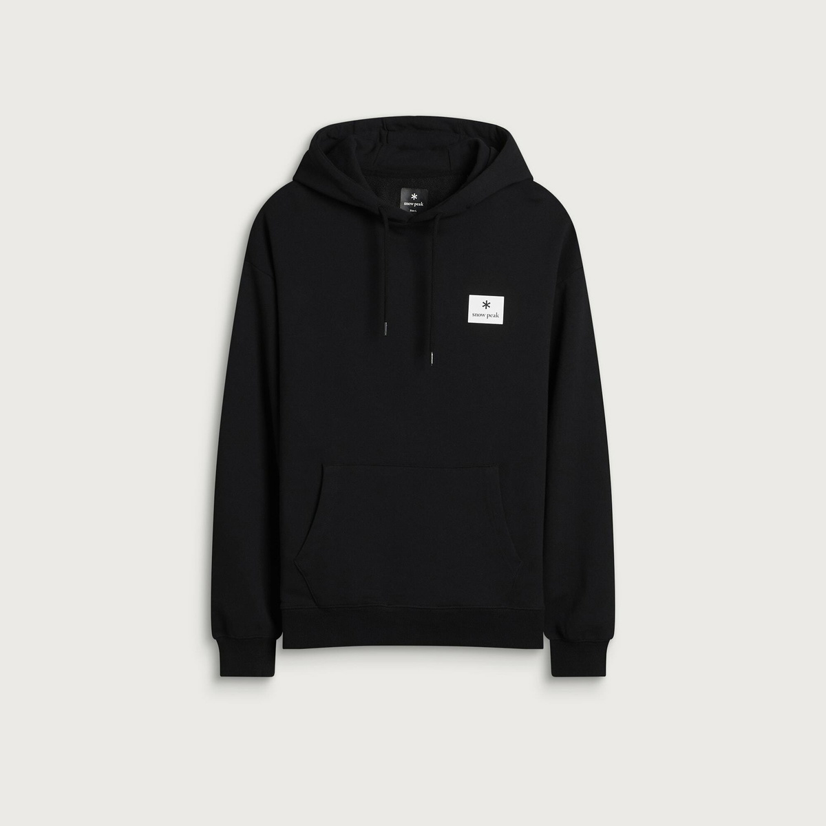Snow Peak Men's New Standard Square Logo Hoodie in Black