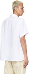 Engineered Garments White Cotton Crepe Camp Shirt