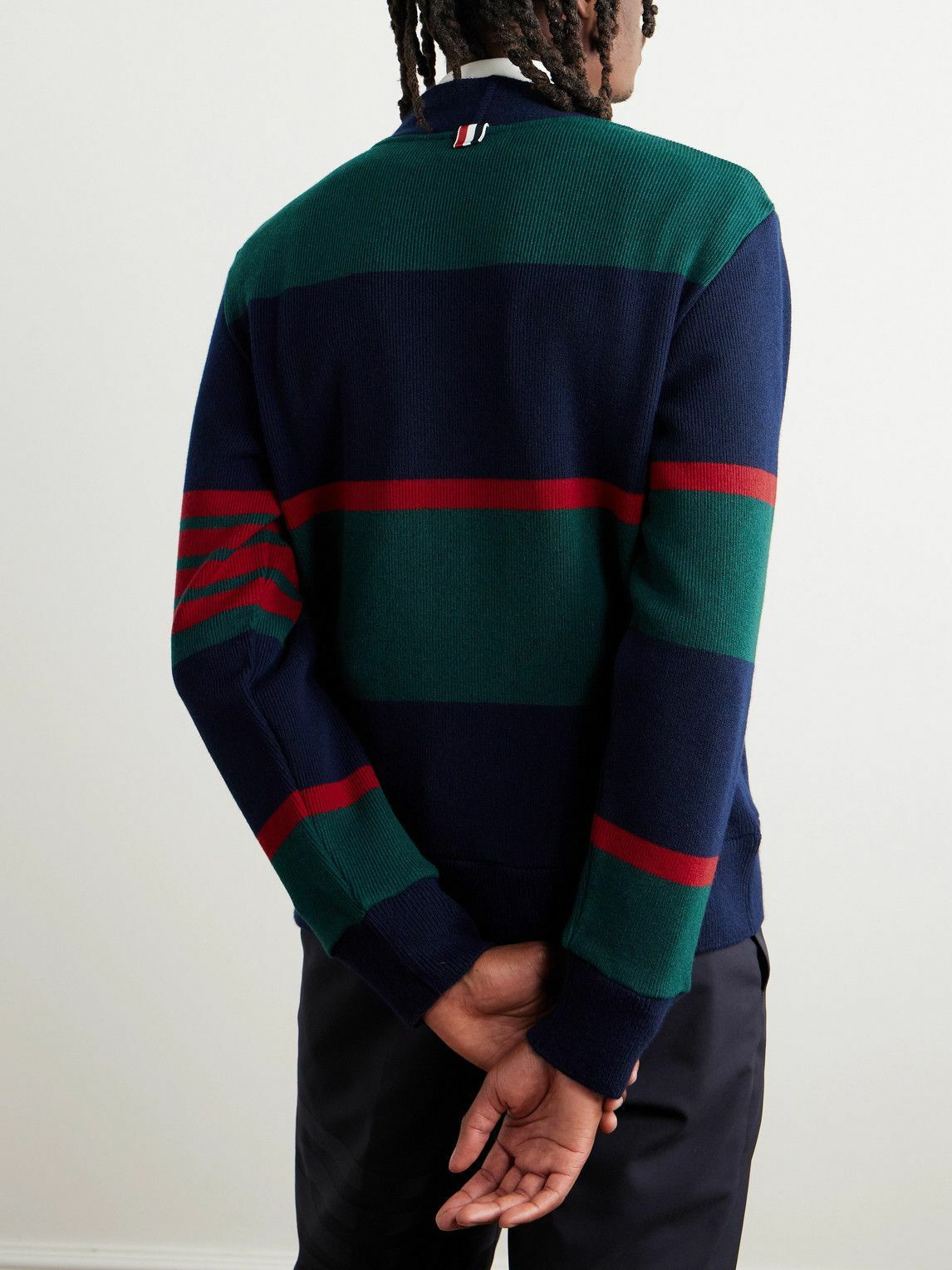 Thom Browne cashmere crew neck cardigan - Black