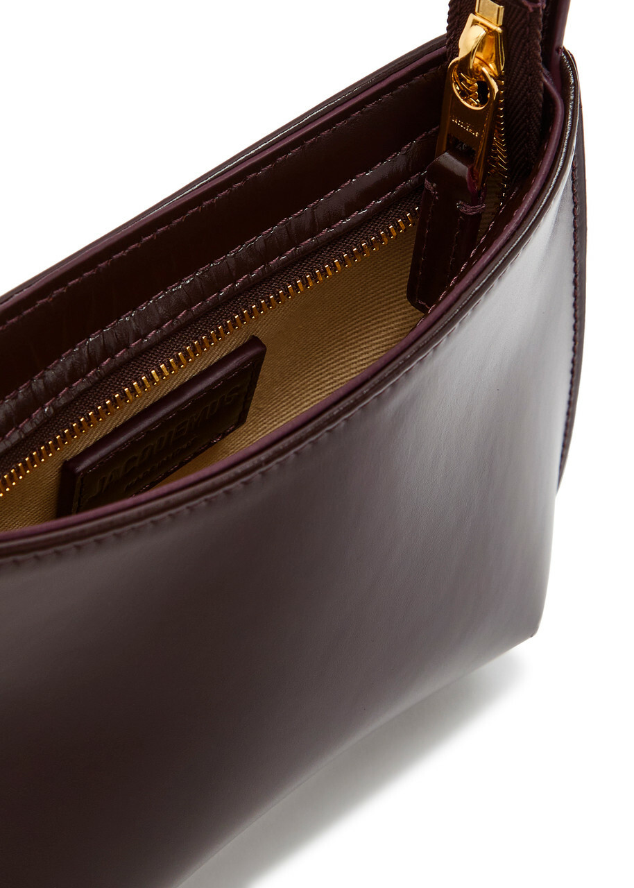 Jacquemus Le Petit Bisou Glossed Leather Shoulder bag - Burgundy - One Size