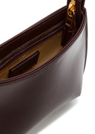 Jacquemus Le Petit Bisou Glossed Leather Shoulder bag - Burgundy - One Size