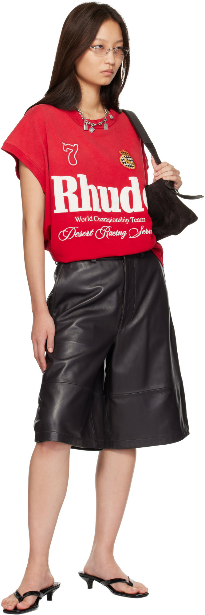 Rhude Red 'Rhude Desert Racing' Script Cut-Off T-shirt