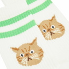 Rostersox Cat Socks in Green