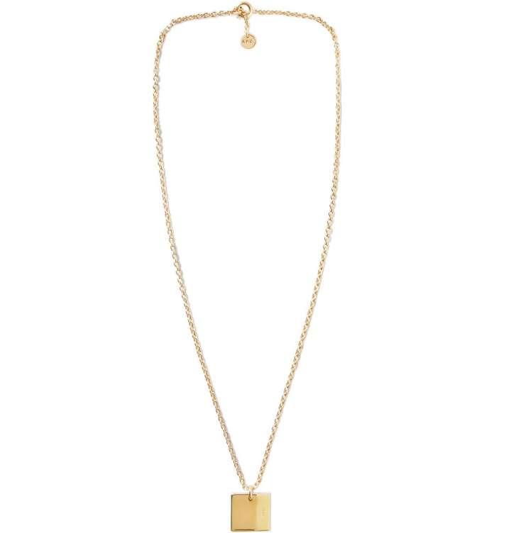 Photo: A.P.C. - Logo-Engraved Gold-Tone Necklace - Gold