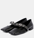 Versace Gianni Ribbon studded leather ballet flats