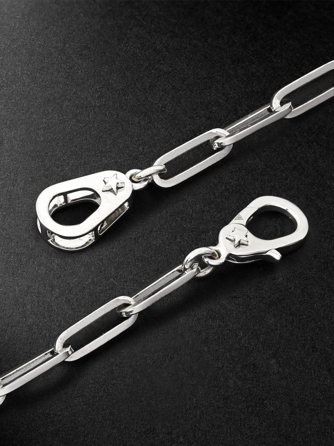 Foundrae - Sister Hook Classic Fob Clip White Gold Chain Necklace