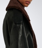 The Frankie Shop Edra shearling-trimmed wrap coat