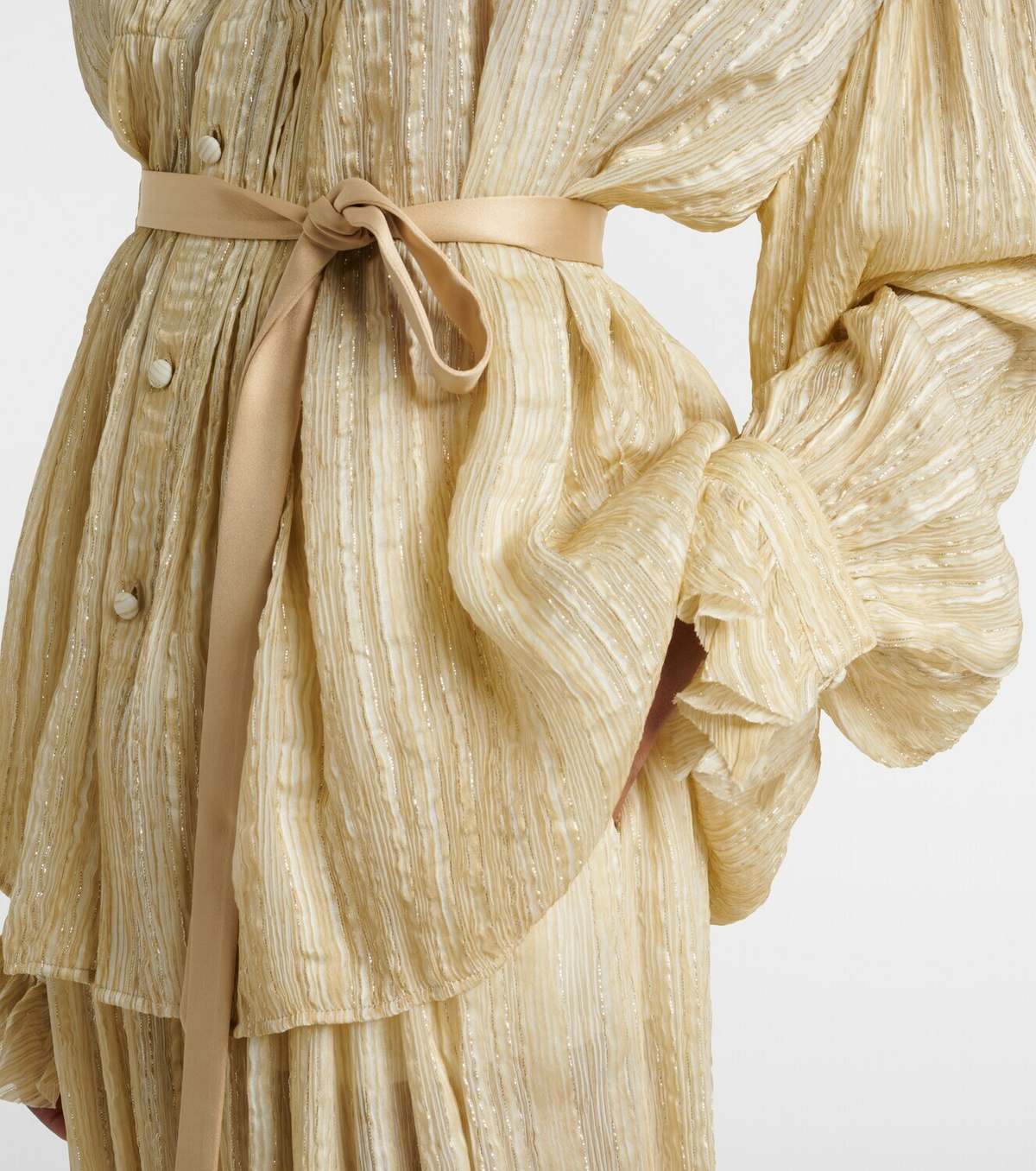 Xu Zhi Pleated silk-blend blouse