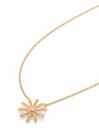 Harwell Godfrey 18K Yellow Gold Tiny Sunflower Diamond Pendant Necklace