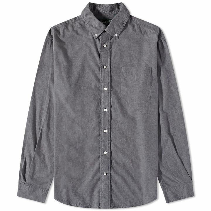 Photo: Gitman Vintage Men's Button Down Classic Flannel Shirt in Grey