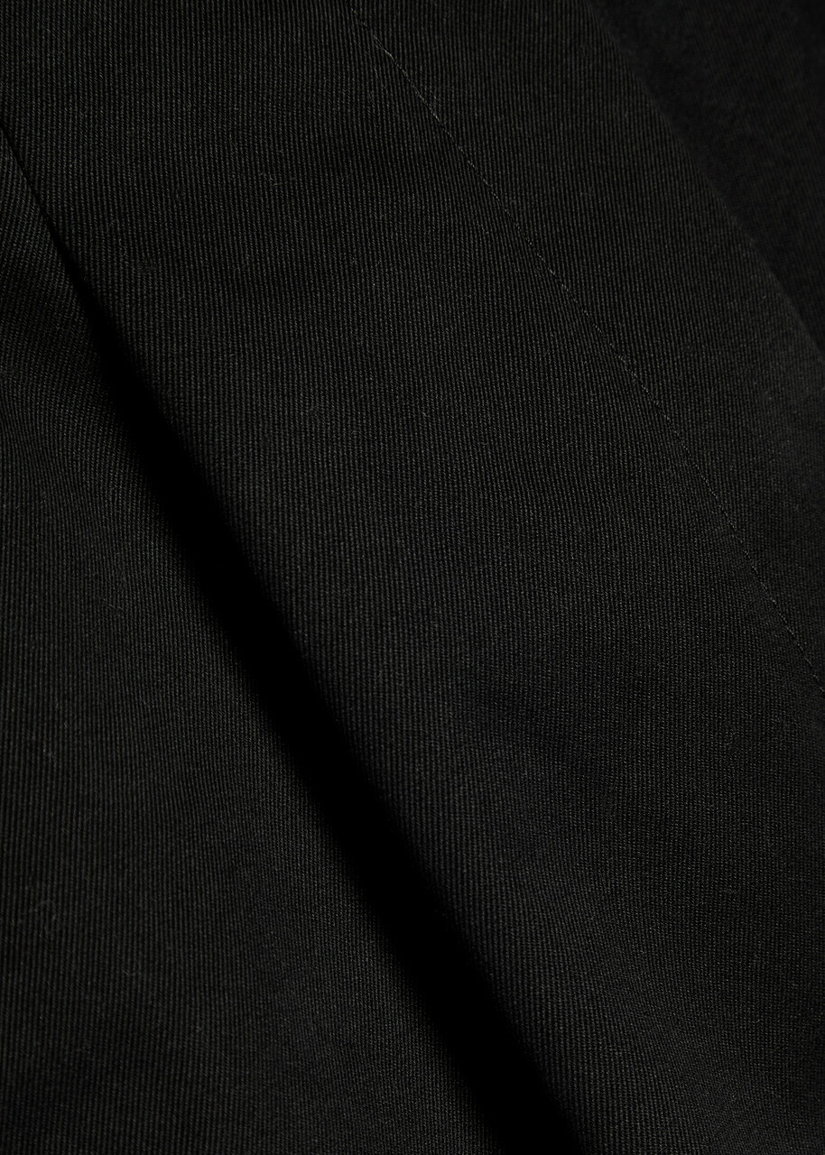 Studio Nicholson Peached Wide-leg Cotton-twill Trousers Black