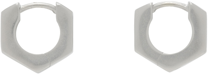 Photo: Maison Margiela Silver Bolt & Nut Hoop Earrings