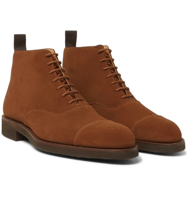 Photo: George Cleverley - William Cap-Toe Suede Boots - Brown