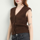 Samsøe Samsøe Women's Sajeanne Hairy Knit Vest Top in Black Coffee