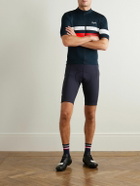 Rapha - Brevet Logo-Print Mesh-Panelled Recycled Cycling Jersey - Blue