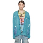 Amiri Blue Ombre Star Patchwork Cardigan