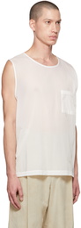 AMOMENTO White Semi-Sheer Tank Top