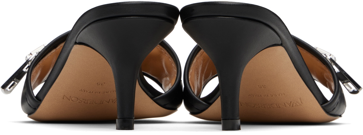 JW Anderson Black Leather Biker Heeled Sandals