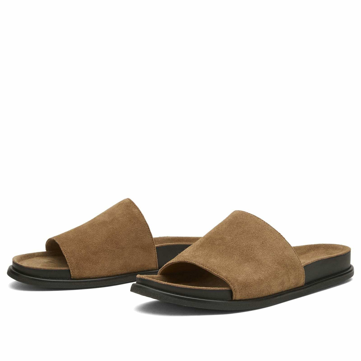 Vagabond Shoemakers Women's Effie Suede Slide Sandal in Dark Sand