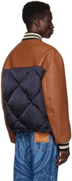 Versace Navy Varsity Down Bomber Jacket