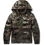 Valentino - Studded Camouflage-Print Quilted Shell Hooded Down Jacket - Men - Army green