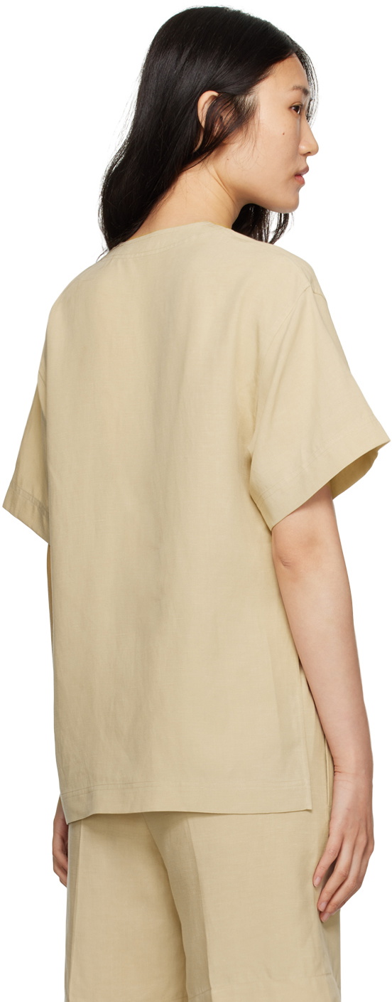 TOTEME Beige Cord Tie Blouse