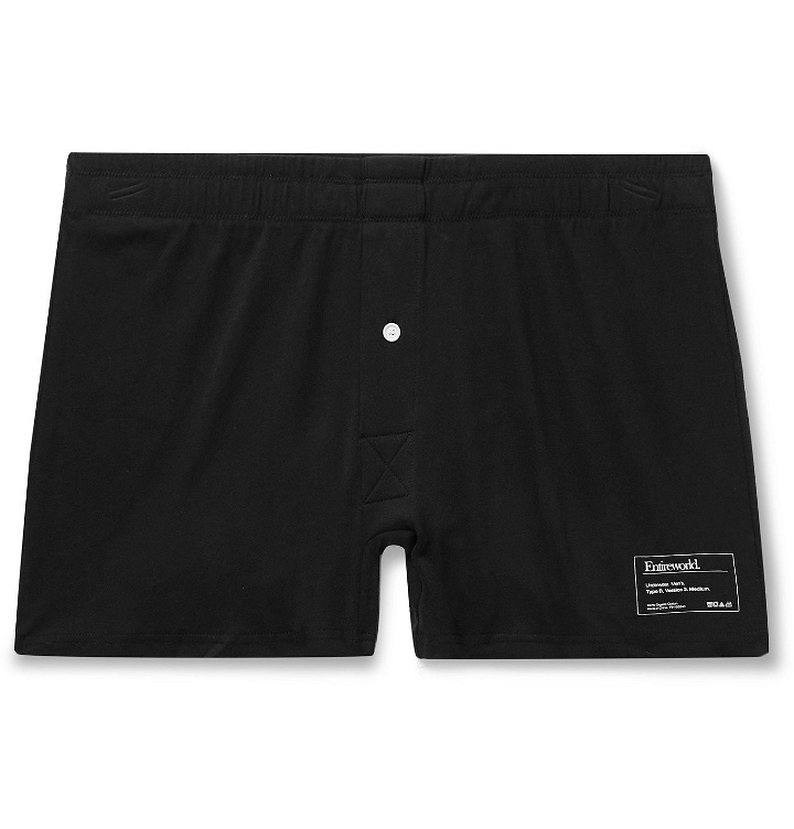 Photo: Entireworld - Slim-Fit Organic Cotton-Jersey Boxer Shorts - Black